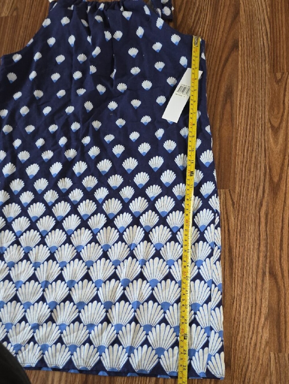 Navy Shell-Print Halter Dress with Rope Straps - Picture 8 of 8